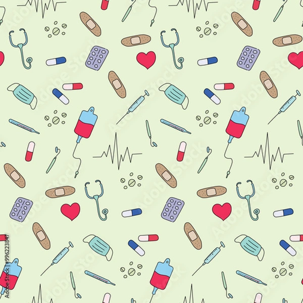 Obraz Medical pattern to congratulate a medical worker.