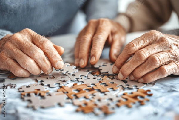 Fototapeta Puzzle Assembly by Seniors 