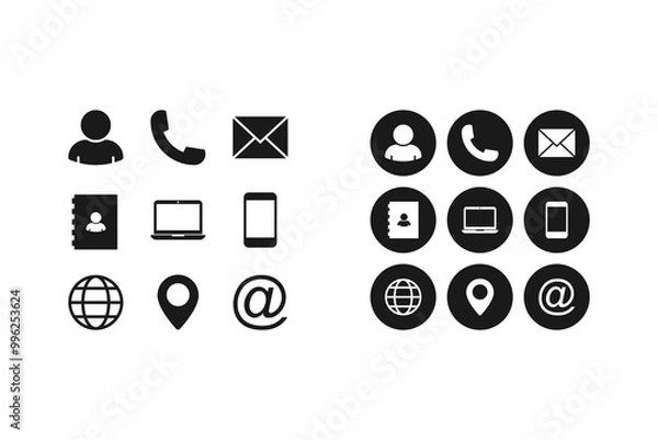 Fototapeta Contact us icon vector. web icon vector. business card contact information icon.