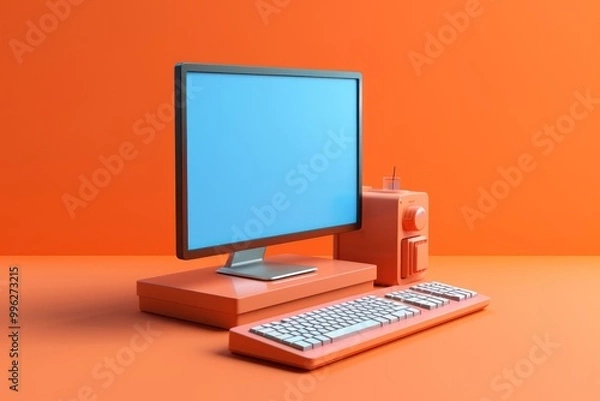 Obraz Computer furniture table desk.