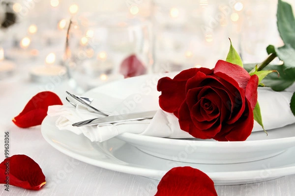Fototapeta Romantic Candlelite Table Setting