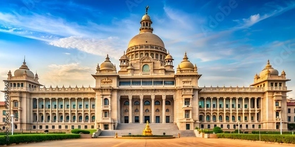 Fototapeta Vidhana Soudha in Bangalore India is the seat of the state legislature of Karnataka Generative By AI