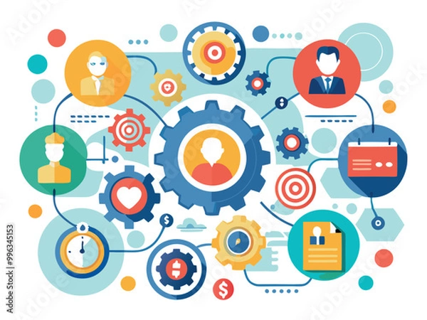 Fototapeta Business Ecosystem and Stakeholder Collaboration