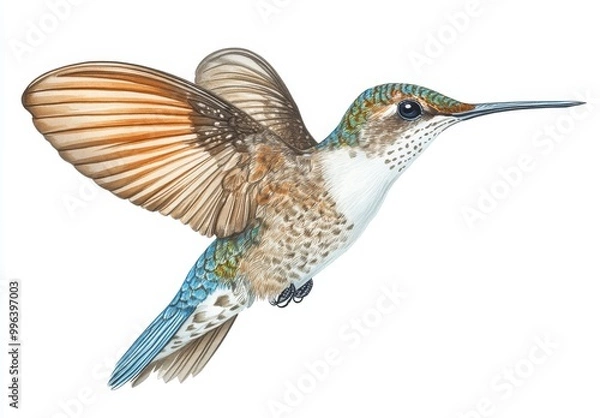 Obraz Stunning illustration of a hummingbird in flight.