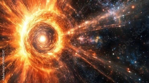Fototapeta Cosmic Vortex - A Journey into the Depths of Space