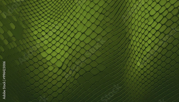 Fototapeta Snake Animal Print. Green Background Texture.