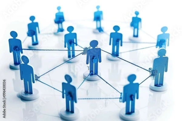 Obraz A group of blue-skinned people forming a circular shape, possibly for a ritual or gathering