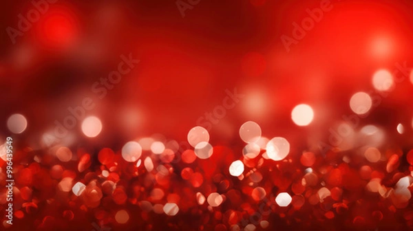 Obraz Blur bookeh silver lights or flashes on a vivid red color background