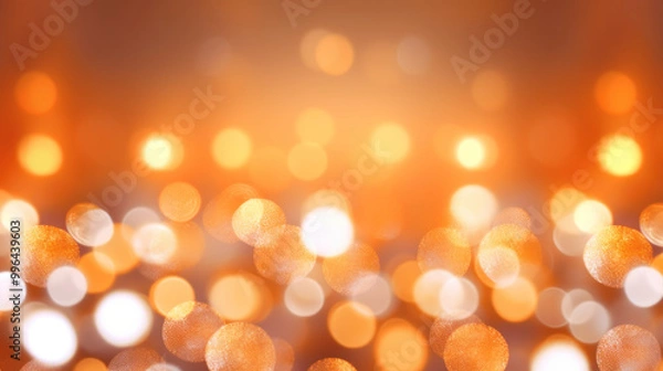 Obraz Blur bookeh silver lights or flashes on a vivid orange color background