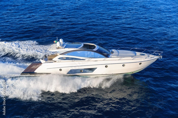 Fototapeta luxury motoryacht in  navigation
