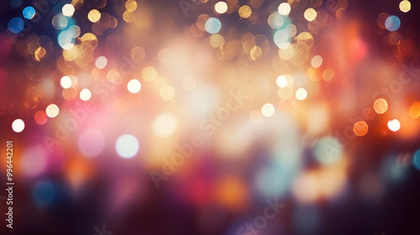 Fototapeta Blur bookeh colorful lights or flashes on a brown color background