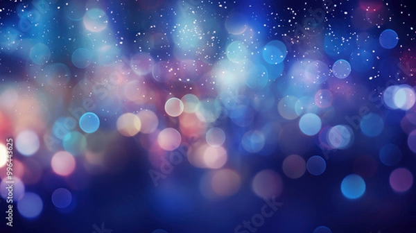 Fototapeta Blur bookeh colorful lights or flashes on a indigo color background