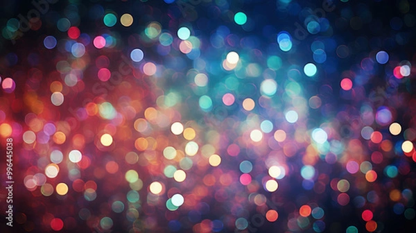 Fototapeta Blur bookeh colorful lights or flashes on a dark white color background