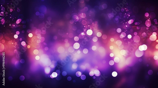 Obraz Blur bookeh colorful lights or flashes on a dark purple color background