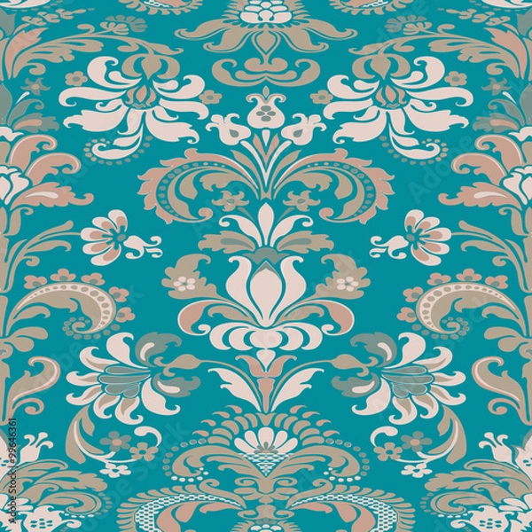 Obraz colorful damask seamless floral pattern background