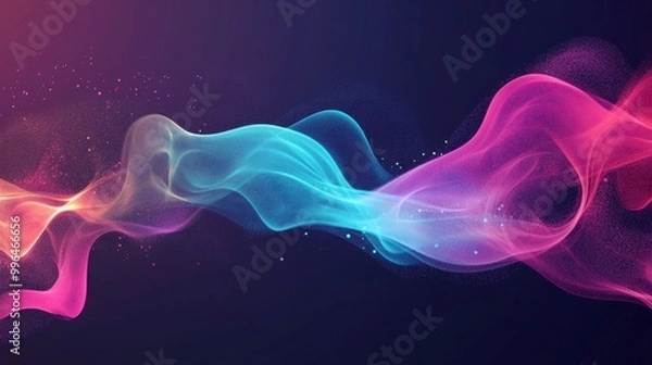 Fototapeta Vector halftone smoke effect. Vibrant abstract background. Retro 80's style colors and textures. 