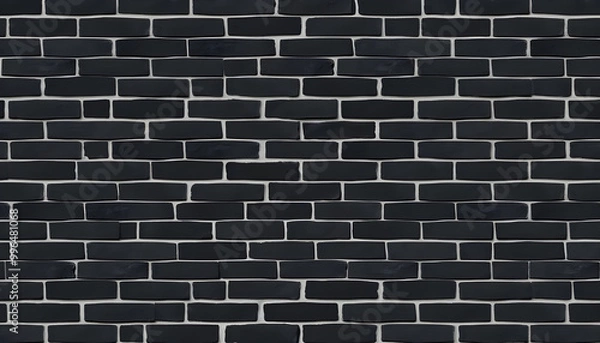 Fototapeta Horizontal black brick wall for background.