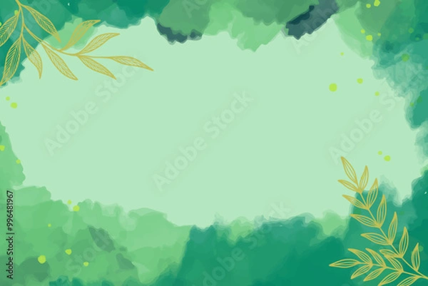 Obraz abstract green watercolor background with flora