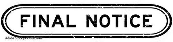 Fototapeta Grunge black final notice word rubber seal stamp on white background