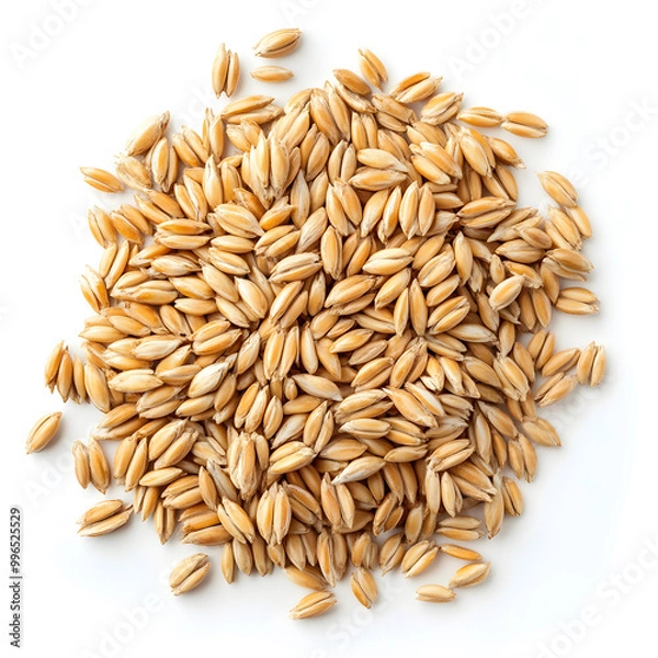 Fototapeta Pile of expanded wheat isolated on white background