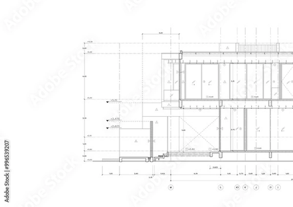 Obraz Floor plan designed building on the drawing.