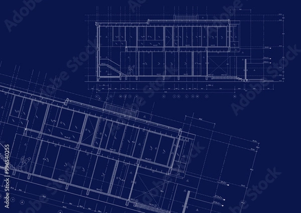 Obraz Write a blueprint architecture for building.