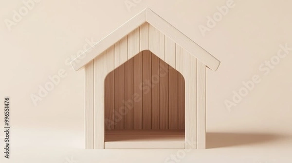 Obraz Empty dog house, white isolated background