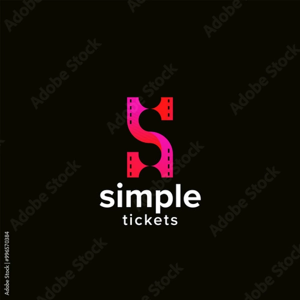 Fototapeta S letter tickets logo. Smart tickets icon. Modern S logo