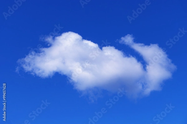 Fototapeta White cloud on blue sky background