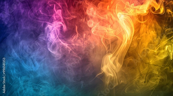 Fototapeta rainbow color smoke cloud background