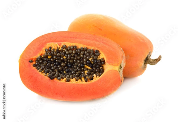 Fototapeta papaya on white background