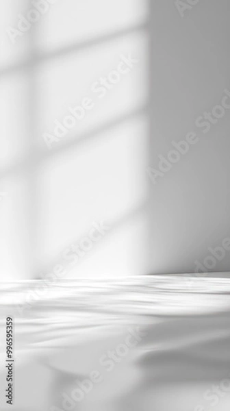 Fototapeta Abstract White Wall and Floor with Window Light Shadow