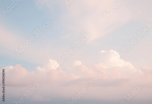 Fototapeta Soft pastel clouds with pink and blue