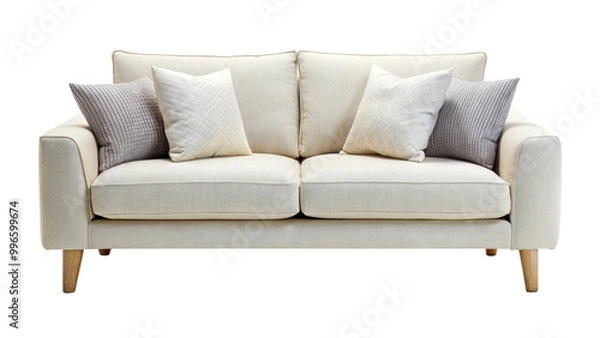 Fototapeta Two seated sofa on white or transparent background