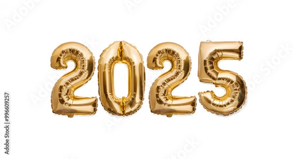 Obraz New year balloons 2025 isolated on white background