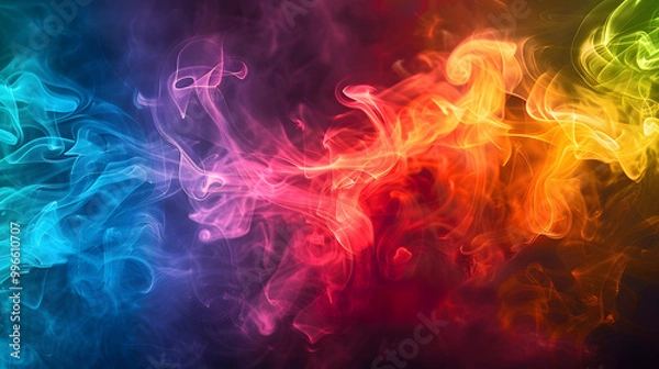Fototapeta rainbow color smoke cloud background