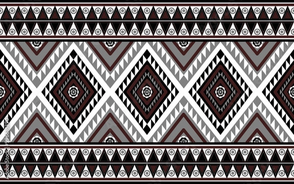 Fototapeta Ethnic pattern seamless art for fabric geometric ethnic pattern seamless, wallpaper, background. Design for fabric print repeat, curtain, carpet ,geometry illustration and decorative.