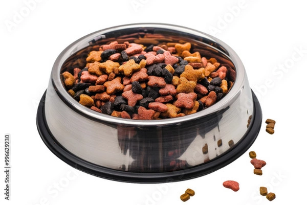 Fototapeta Cat Food in Bowl on Clear Transparent Background HD Image for Use in Creative and Pet Photography Projects