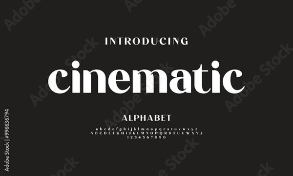 Fototapeta Cinematic Creative font. Modern abstract digital tech font. Logo creative font, type, technology, movie, digital, music, movie. Fonts and illustration in vector format.