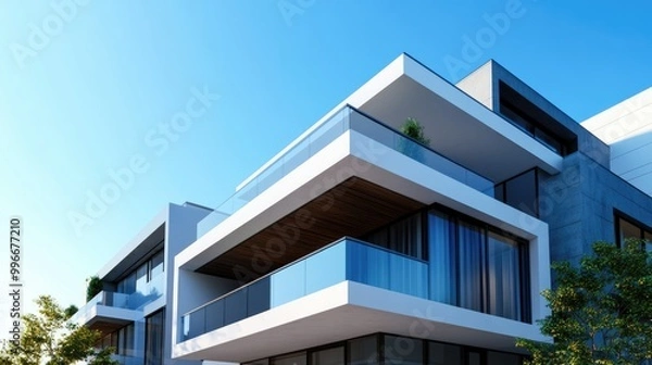 Obraz Contemporary Architectural Perspective Against a Clear Sky