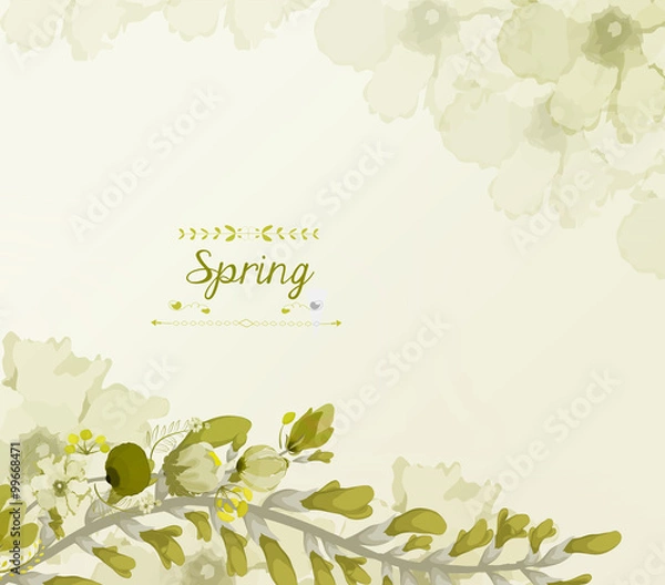Obraz Floral background, spring theme, greeting card