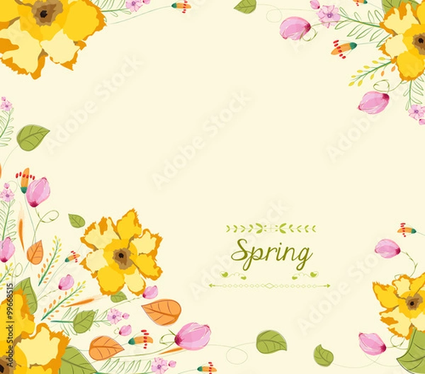Obraz Floral background, spring theme, greeting card