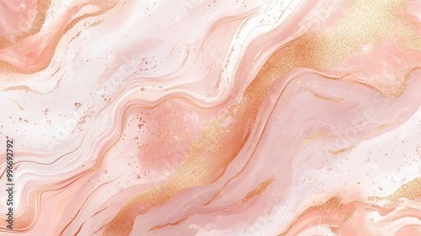 Obraz Abstract pink and gold marble background with fluid liquid design.