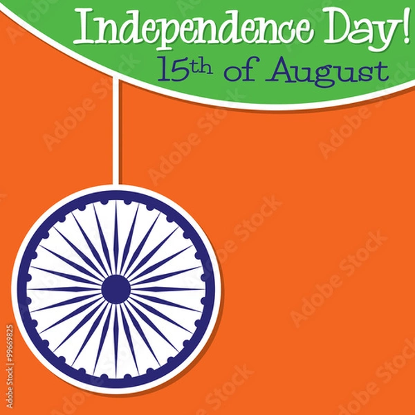 Fototapeta Bright string Indian Independence Day card in vector format.
