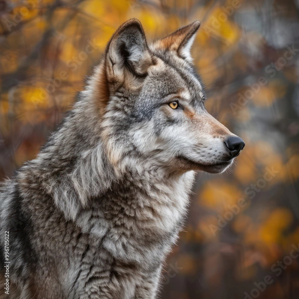 Fototapeta Profile Portrait of a Wolf 