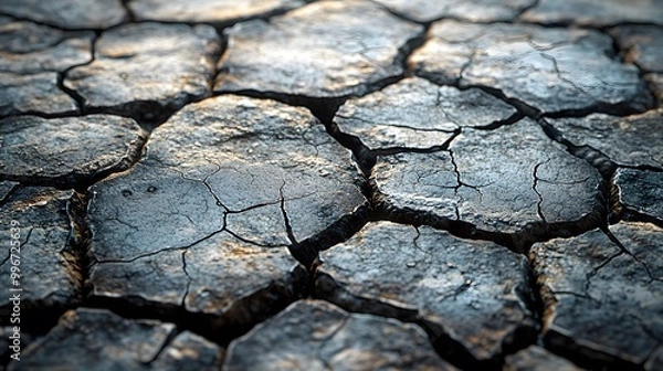 Fototapeta Desolate Cracked Land in High Resolution