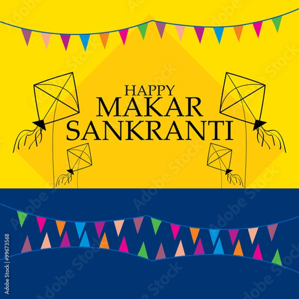 Fototapeta Makar sankranti festival concept vector 
