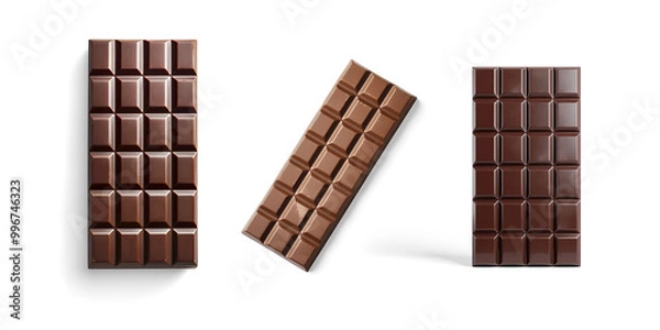 Fototapeta Rectangular Dark Chocolate Bar on a Transparent Background