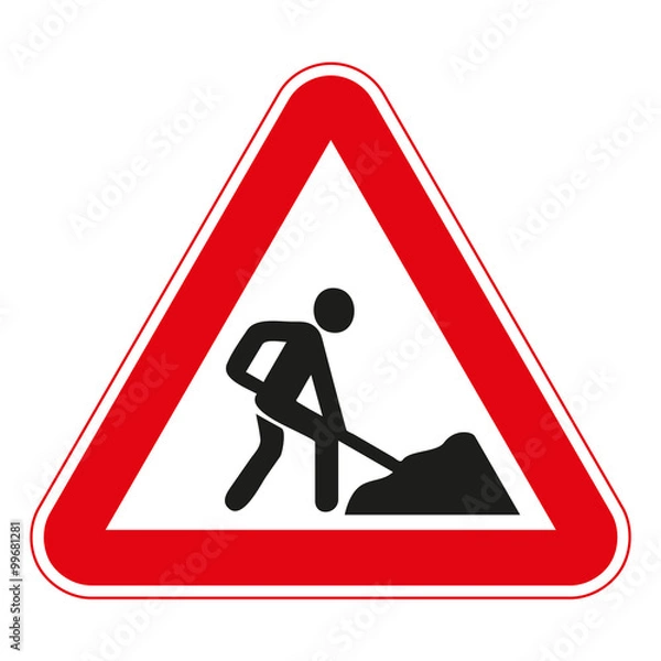 Fototapeta Warning traffic signs.