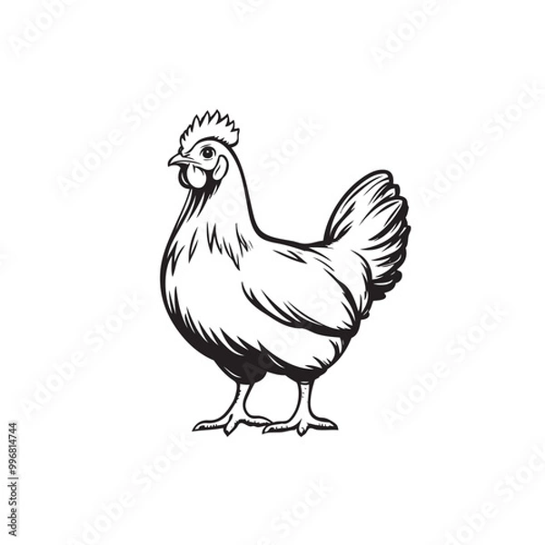 Obraz chicken vector icon logo black design simple flat style template on white background